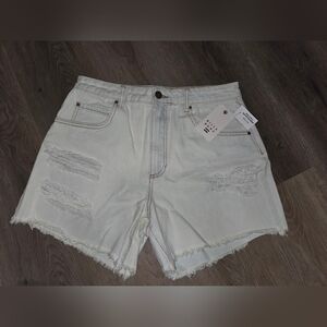 NWT Womens Billabong Light Blue Distressed Jean Shorts Size 30